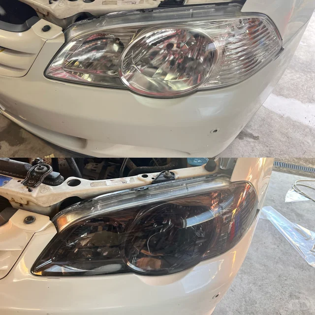 Headlight protection film installation